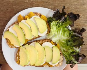 avo / pumpkin tosts  at Alchemy Vegan in Chiang Mai