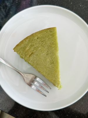 Pandan cake (60 THB)  at Alchemy Vegan in Chiang Mai