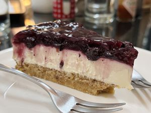 Blueberry cheesecake (140 THB)  at Alchemy Vegan in Chiang Mai