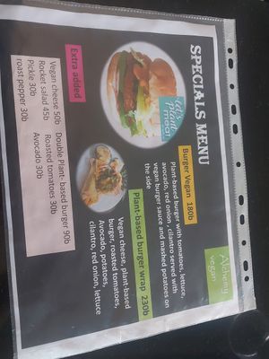 New specials menu at Alchemy Vegan in Chiang Mai