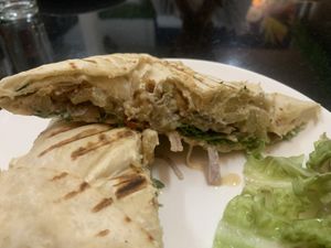 Mushroom cheese quesadilla   at Alchemy Vegan in Chiang Mai