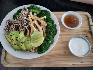 Buddha bowl with black bean tempeh at Alchemy Vegan in Chiang Mai