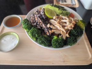 Black bean tempeh Buddha bowl at Alchemy Vegan in Chiang Mai