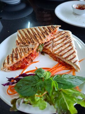 Salsa quesadilla at Alchemy Vegan in Chiang Mai