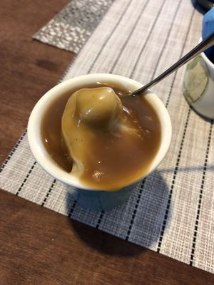 Nice cream and caramel top at Alchemy Vegan in Chiang Mai