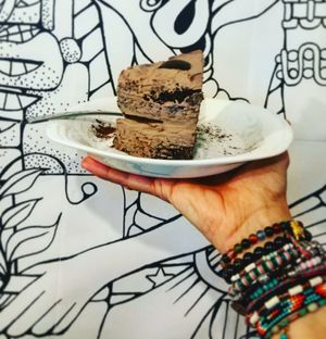 Chocolate cake! Delicious! at Alchemy Vegan in Chiang Mai