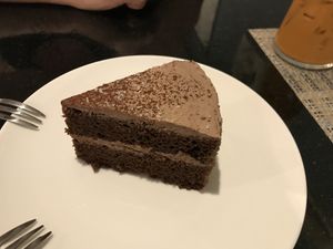 Chocolate cake at Alchemy Vegan in Chiang Mai