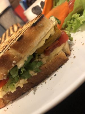 Pumpkin Date Panini (this is with gluten free bread) at Alchemy Vegan in Chiang Mai