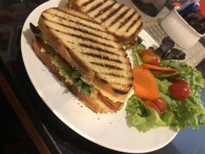 Pumpkin Date Panini (this is with gluten free bread) at Alchemy Vegan in Chiang Mai