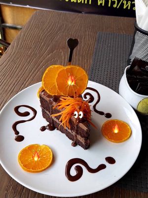 A confused chocolate cake   at Alchemy Vegan in Chiang Mai