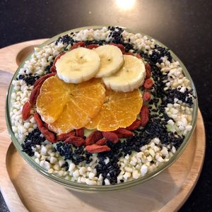 Art in smoothie bowls at Alchemy Vegan in Chiang Mai