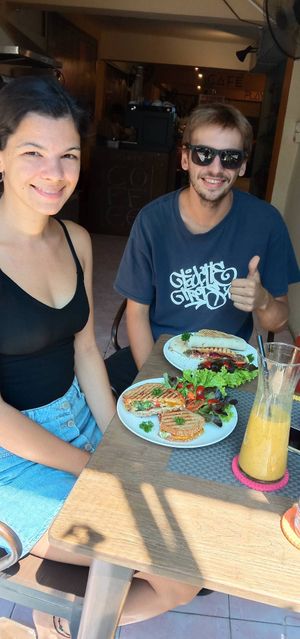 Cool people hanging out at Alchemy for brekkie at Alchemy Vegan in Chiang Mai