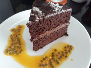 Decadent vegan choc cake at Alchemy Vegan in Chiang Mai