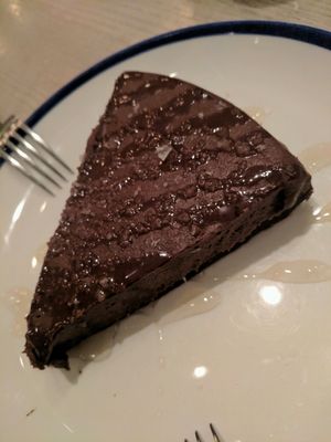 Chocolate avocado torte with pecans and maple syrup at Ten Foot Henry in Calgary