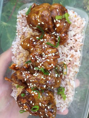 Mock meat chicken at Lush in Cebu