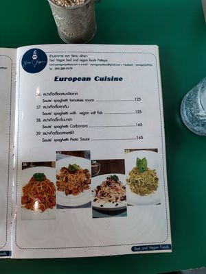 European cuisine at Yes Vegan in Pattaya