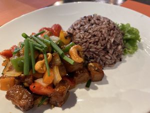 Chicken and cashew nut  at Yes Vegan in Pattaya