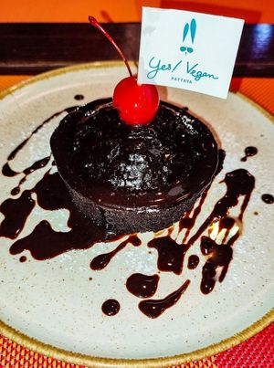 Chocolate Lava Cake at Yes Vegan in Pattaya