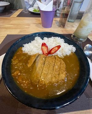 Japanese curry. Very good and happy it was not spicy  at Yes Vegan in Pattaya