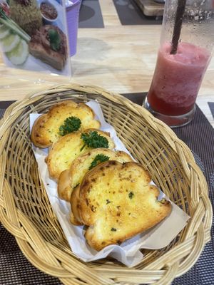 Garlic bread  at Yes Vegan in Pattaya