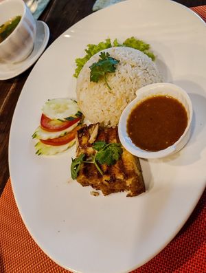 Chicken and Rice at Yes Vegan in Pattaya