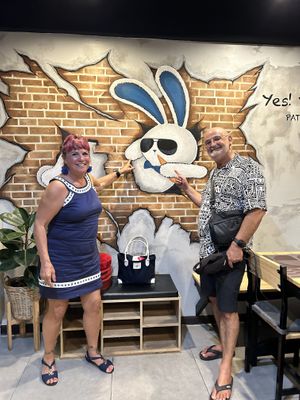 Love the cool bunny  at Yes Vegan in Pattaya