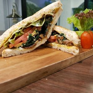 Vegan cheese sanwich at Yes Vegan in Pattaya