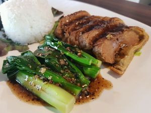 Roasted vegan duck  at Yes Vegan in Pattaya