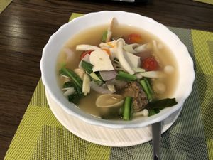 Tom yum at Yes Vegan in Pattaya