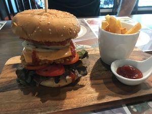 Chicken burger  at Yes Vegan in Pattaya