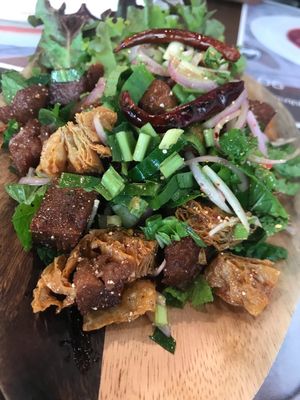 Duck salad  at Yes Vegan in Pattaya