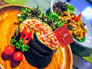 Eggplant burger at Yes Vegan in Pattaya