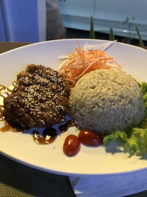 Vegan pork at Yes Vegan in Pattaya