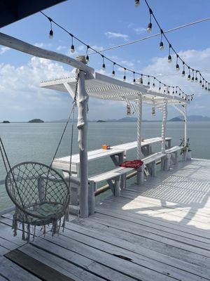 Ocean view   at Pinto Restaurant in Koh Lanta