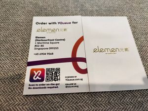 Name card at elemen 元素 - HarbourFront in Central Singapore