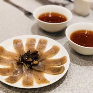 Konnyaku Slices with Truffle Mushrooms at elemen 元素 - HarbourFront in Central Singapore