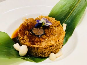 Steamed Truffle Rice with Braised Sauce at elemen 元素 - HarbourFront in Central Singapore