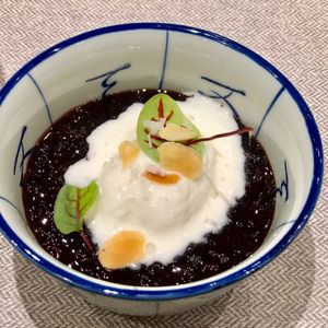 Purple Rice Porridge with Coconut Ice Cream (replaces with Sorbet) at elemen 元素 - HarbourFront in Central Singapore