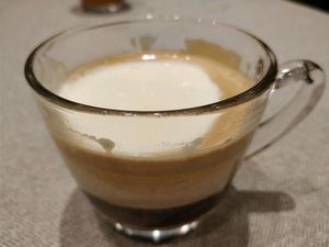 hot sea salt coffee  at elemen 元素 - HarbourFront in Central Singapore