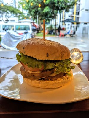 Mammoth truffle burger at Cozy Corner in East Singapore