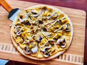 King truffle mushroom pizza at Cozy Corner in East Singapore