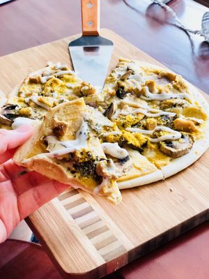 King truffle mushroom pizza at Cozy Corner in East Singapore