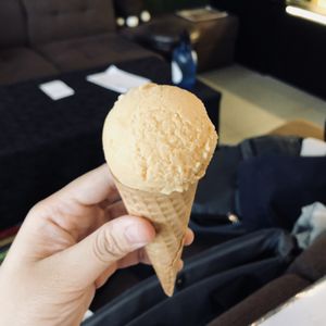 Cempedak Ice cream in a cone at Cozy Corner in East Singapore