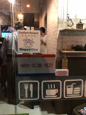 HappyCow decal at Cozy Corner in East Singapore