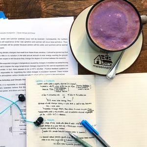 Sweet potato latte at Cozy Corner in East Singapore