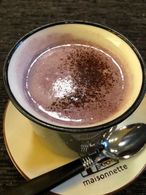 Purple sweet potato latte at Cozy Corner in East Singapore