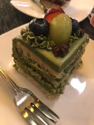 Matcha creme cake at Cozy Corner in East Singapore