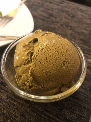 Houjicha ice cream at Cozy Corner in East Singapore