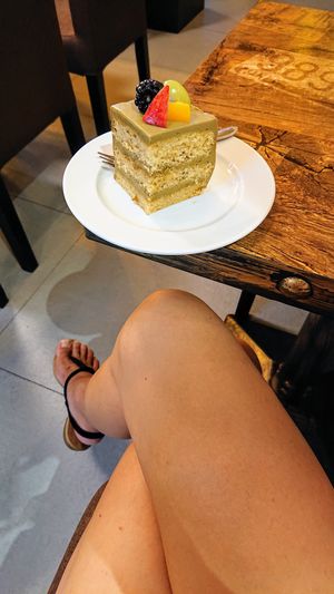 houjicha cream cake at Cozy Corner in East Singapore