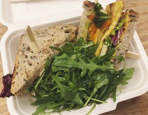 Tofu sandwich at Flora No Fauna in Moscow